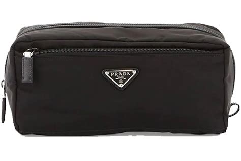 prada toiletry pouch case saffiano nylon nero black